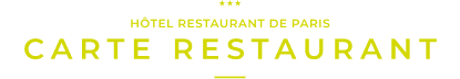 Carte restaurant - Hôtel - Restaurant De Paris - restaurant JALIGNY-SUR-BESBRE